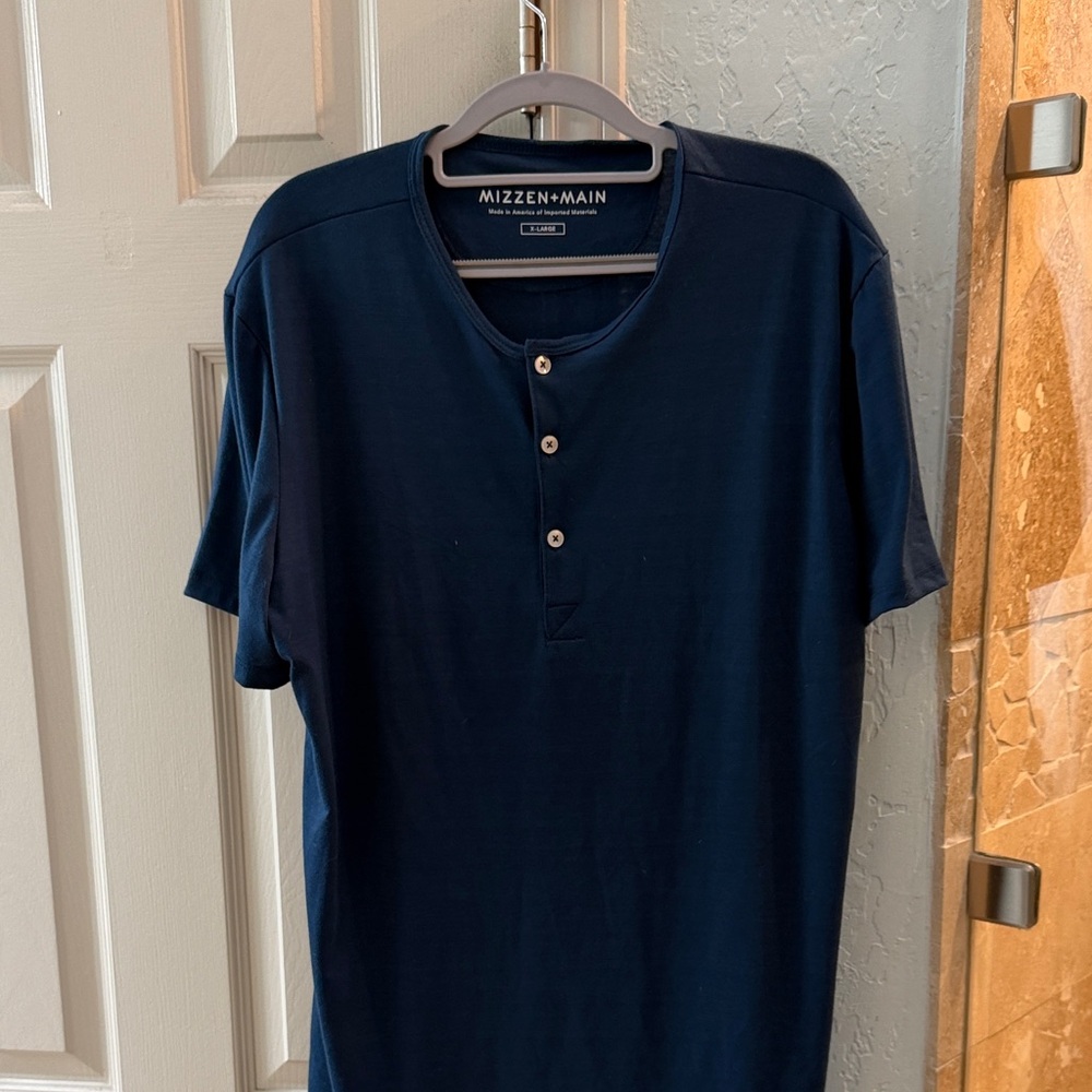 Mizzen+Main Deep Blue Casual Shirt